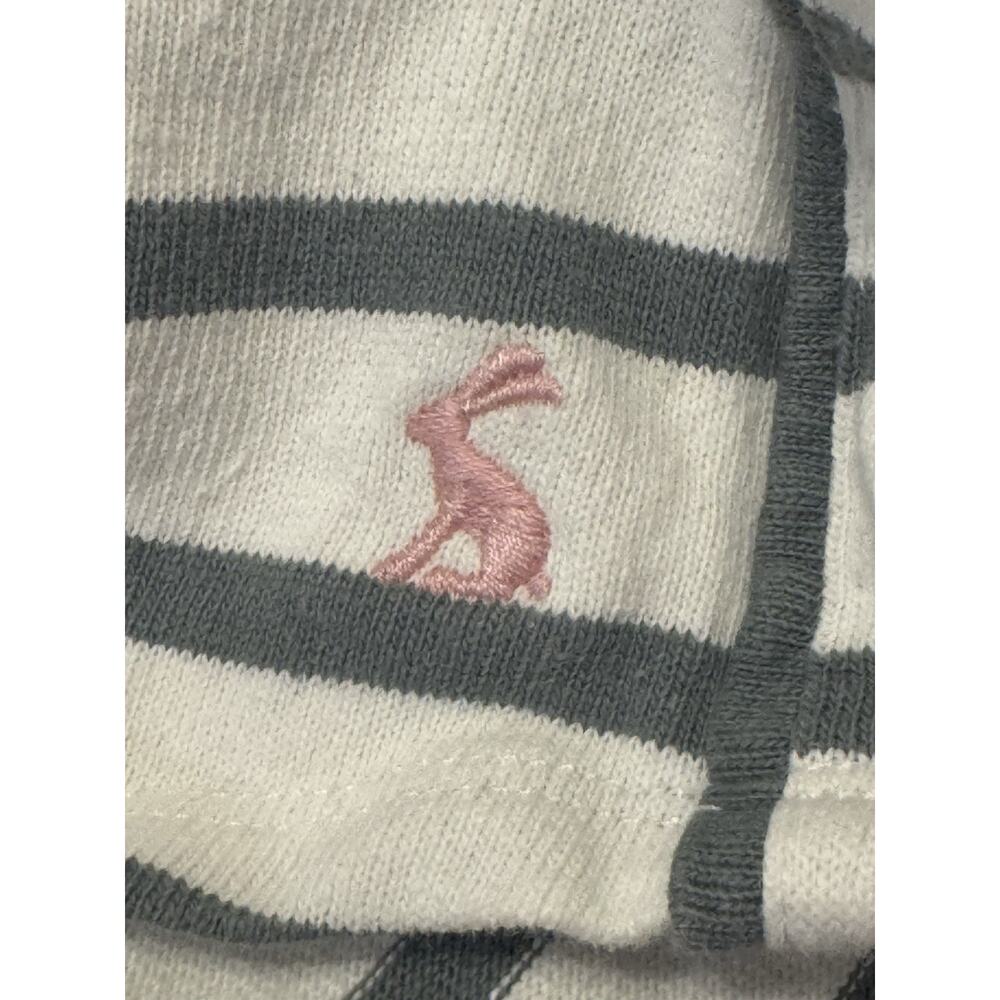Joules Cream Green Stripe top Shirt Sz US 12 Coastal Old Money Preppy Academia - Picture 7 of 8